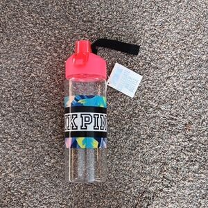 PINK Victoria's Secret Water Bottle with Pink and Blue Accents